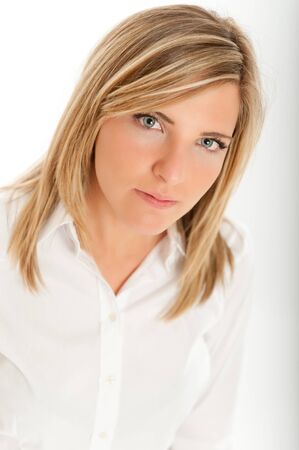 
Portrait of an attractive blond girl with a serious expression
の写真素材