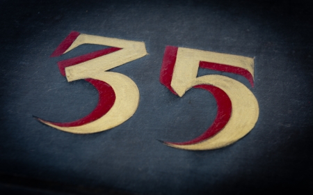 Painted number thirty fiveの写真素材