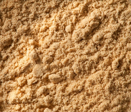 Macro shot on ground ginger powderの写真素材