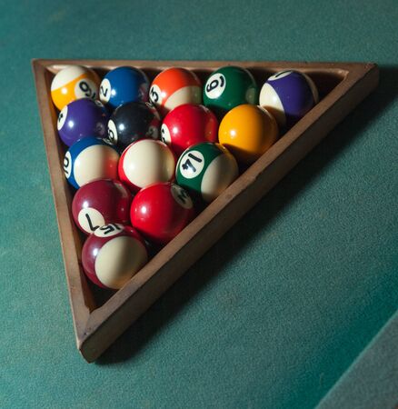 Billiard game with balls in the triangle