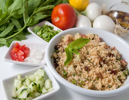 Refreshing tabouleh saladの写真素材