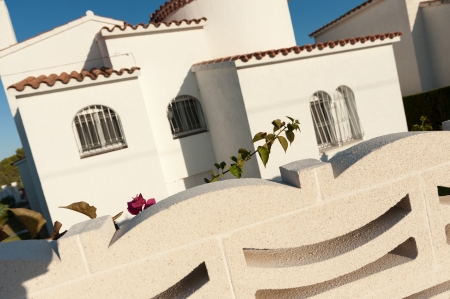 Vacations villa seen from the fenceのeditorial素材