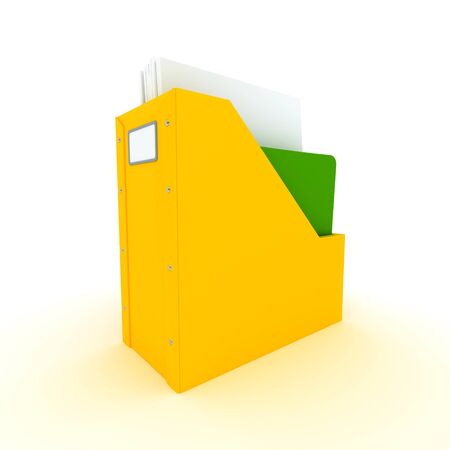 
3D rendering of a yellow folder with documents inside
の写真素材