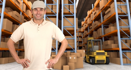 male worker in a distribution warehouseの写真素材