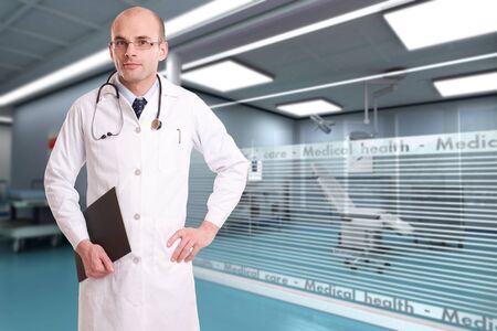 
Serious looking doctor in a hospital interior
の写真素材
