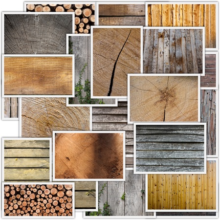 Collage of different types of woods, planks, floors, timber, tree trunks, etc.

の写真素材