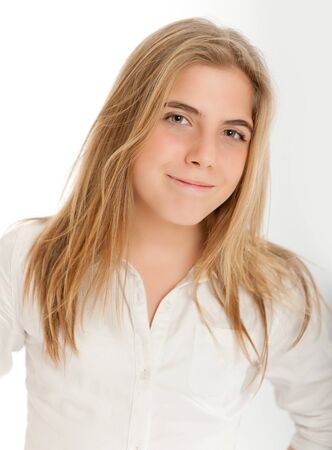 
Young blonde teenager smiling to the camera
の写真素材