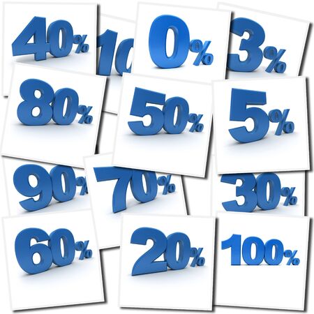Collage with renderings of different percentages の写真素材