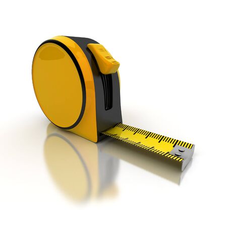 Partially unrolled tape measure, 3D renderingの写真素材