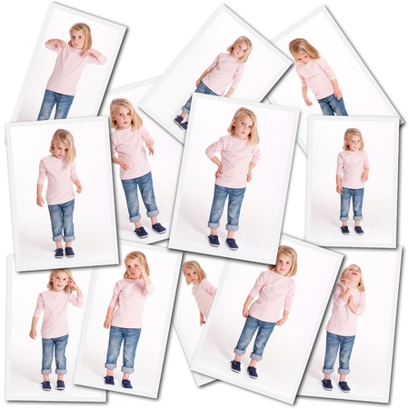 Collection of pictures of a little girls in different moments の写真素材