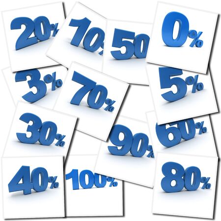 Collage with renderings of different percentages の写真素材