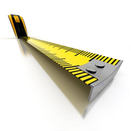 Partially unrolled tape measure, 3D renderingの写真素材
