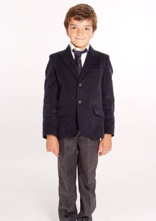 
Smiling cute young schoolboy in vest and tie 
の写真素材