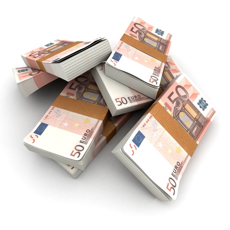 Stacks of 50 Eurosの写真素材
