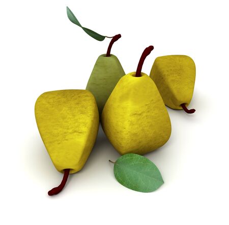 Cubic shaped pears, 3D renderingの写真素材