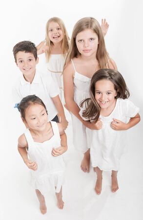 Group of happy looking kidsの写真素材