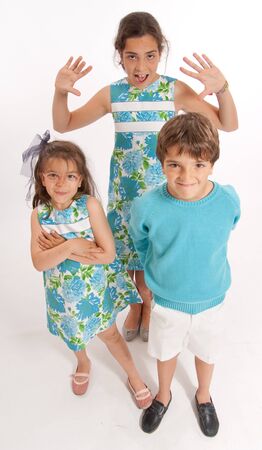 
Portrait of three cute young siblings with matching clothes
の写真素材