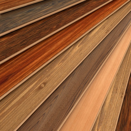 3D rendering of parquet strips in different types of woodsの写真素材