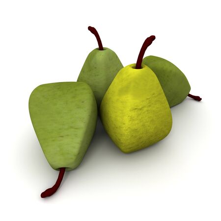 Cubic shaped pears, 3D renderingの写真素材