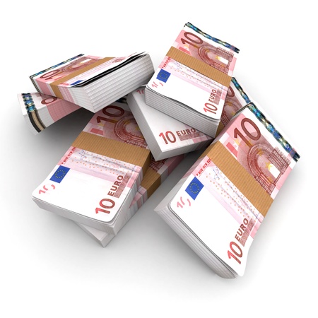 Stacks of 10 Eurosの写真素材