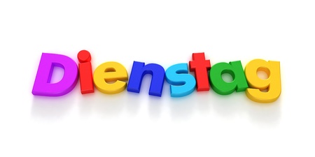 

Dienstag (Tuesday in german) written with colourful letter magnets

の写真素材