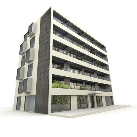 3D rendering of a modern apartment buildingの写真素材