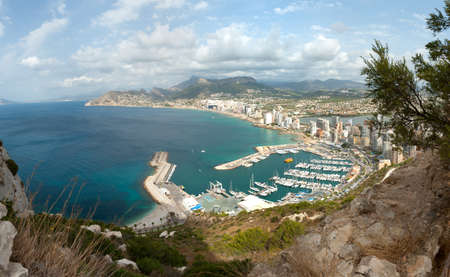 High view of the Spanish Mediterranean coast, Calpeの写真素材