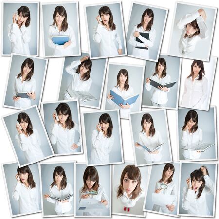 Young woman in different life situationsの写真素材