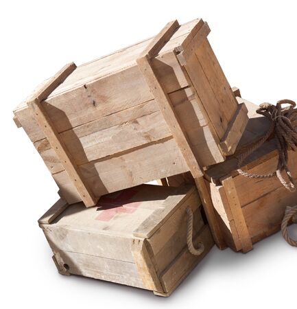Wooden crates and ropeの写真素材