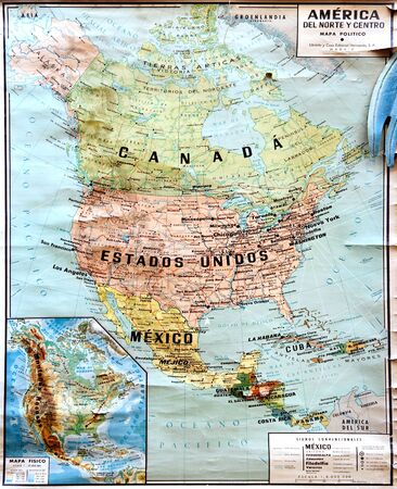 North America map in Spanishの写真素材