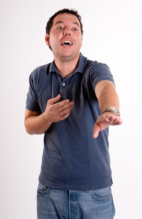 Man in his 30's dressed in casual clothesの写真素材