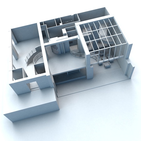 White architecture model with a modern aspectの写真素材