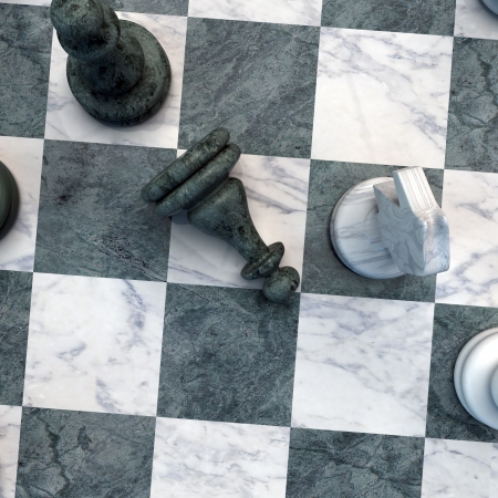 Chess move with horse a pawn downの写真素材