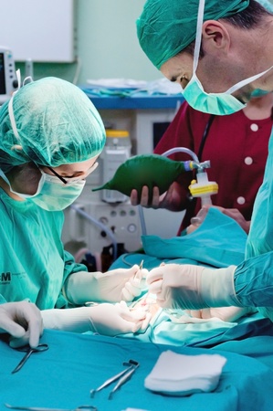 Surgeons performing an operation at the hospitalのeditorial素材