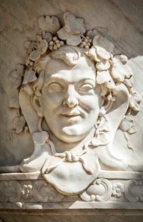 Marble ornament depicting Bacchus in Aranjuez Palaceの写真素材
