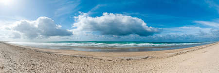 Panoramic view of a beautiful deserted French beach, の写真素材