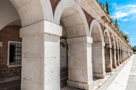 Partial view of a courtyard in Aranjuez Palace, Spainのeditorial素材
