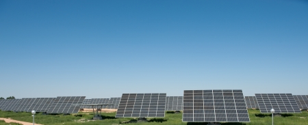 Solar panels in a field