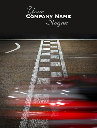 Speeding car on a kart raceの写真素材