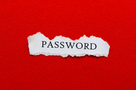 a scrap of paper with the word passwordの写真素材