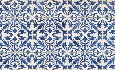 Ancient  blue and white tile work, called azulejos
