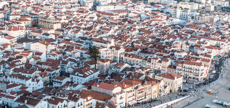 Aerial view of a coastal town in Portugal called Nazareのeditorial素材