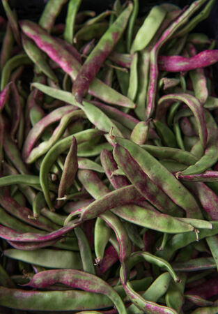 Pea pods in the market, ideal for backgrounds