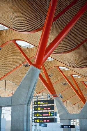 Terminal 4 at Barajas airport in Madrid, Spainのeditorial素材