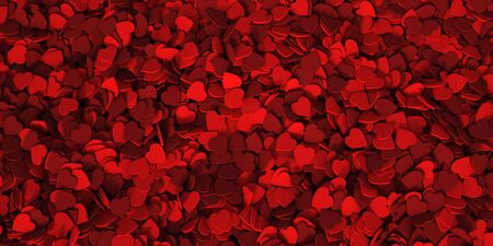 3D rendering of a red hearts background 