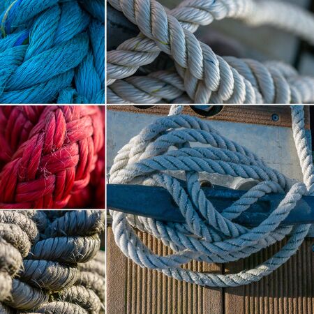 Collage of nautical cords and ropes