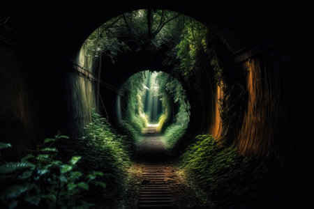 the proverbial light at the end of the tunnel, generative, aiの素材