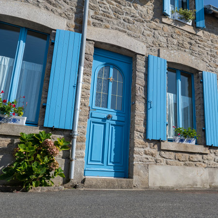 Charming picturesque town in Brittany, Franceの写真素材