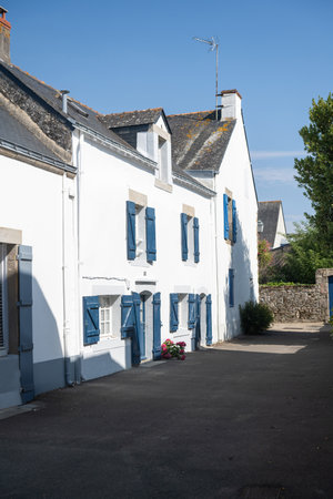 Charming picturesque town in Brittany, Franceの写真素材
