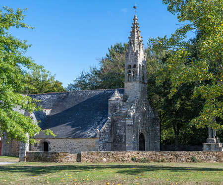 Beautiful ancient chapel Saint Fiacre in Brittanyの写真素材